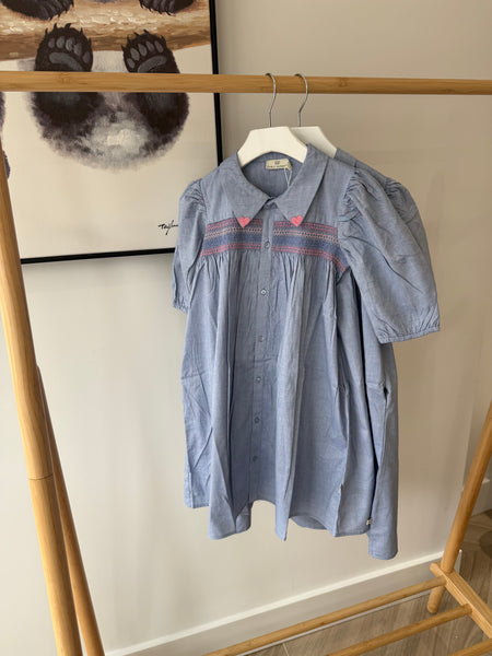 Early Sunday Summer Sky LONG Jane Dress