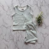 Bonjoy Blue Star Checkered Dreams Tank & Shorts Set