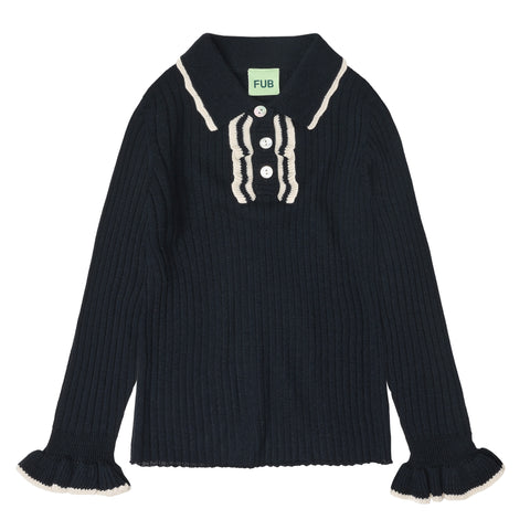 FUB Dark Navy Frill Polo