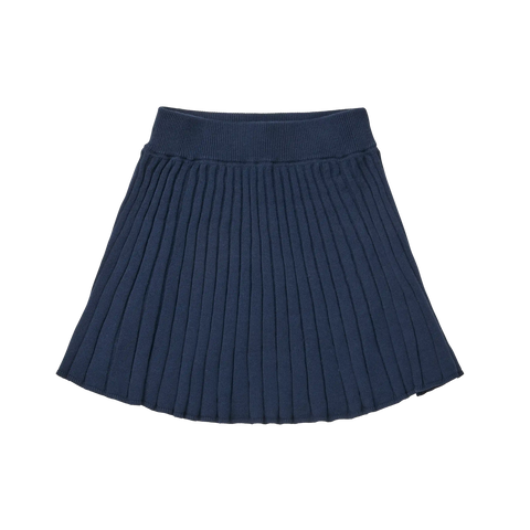 FUB Dark Navy Pleated Knit Skirt