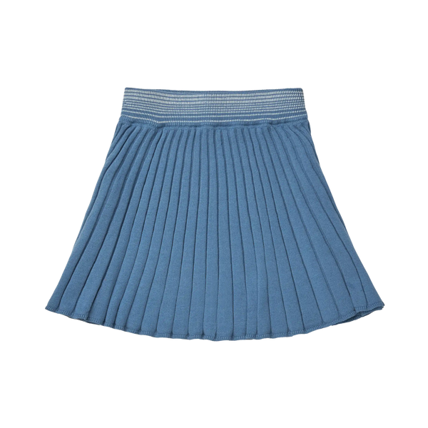 FUB Washed Indigo Pleated Knit Skirt