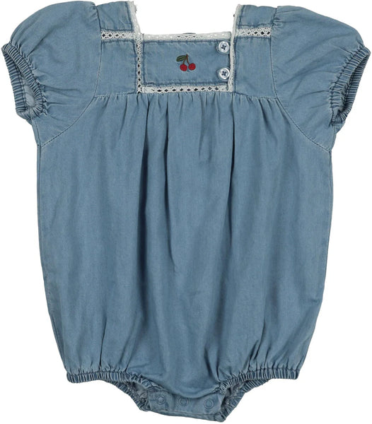 Lil Legs Blue Tencel Denim Capsule Girls Romper DBBR-BTEN