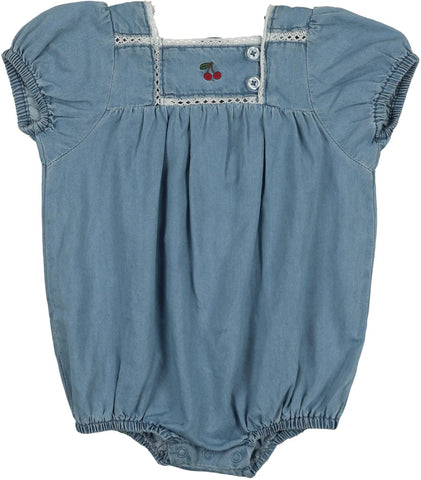 Lil Legs Blue Tencel Denim Capsule Girls Romper DBBR-BTEN