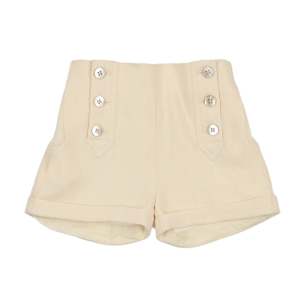 Coco Blanc Cream Button Shorts