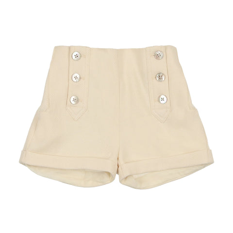 Coco Blanc Cream Button Shorts