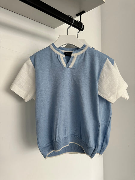 Emanuel Pris Sky Blue Sweater Shirt Combo