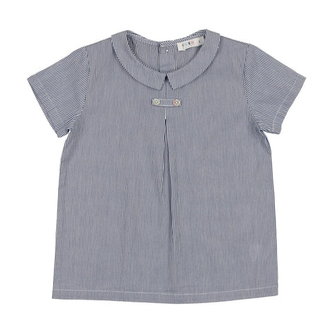 Coco Blanc Blue Striped Peter Pan Shirt