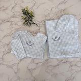 Bonjoy Blue Emblem Dainty Grid Footie