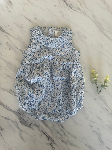 Teddy & Minou Baby Light Blue Floral Romper