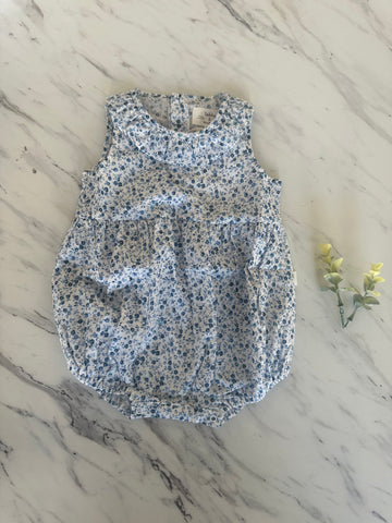 Teddy & Minou Baby Light Blue Floral Romper