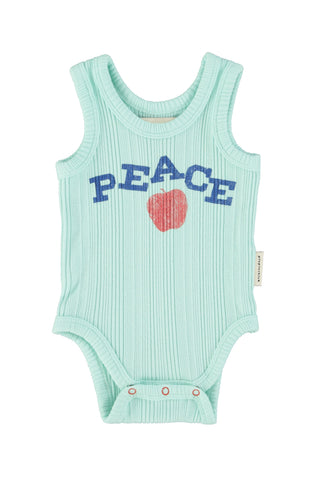 Piupiuchick Light Blue Peace Print Bodysuit