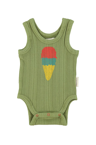 Piupiuchick Olive Ice Cream Print Bodysuit
