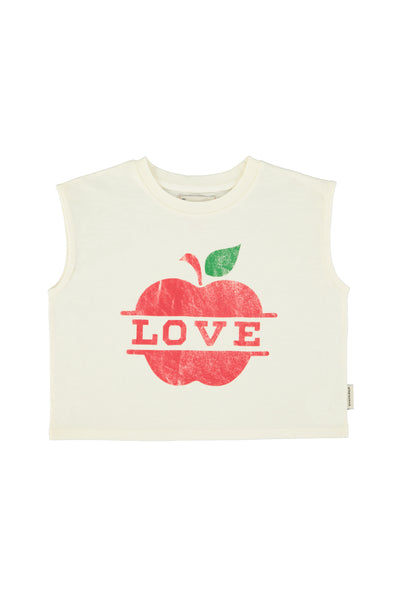 Piupiuchick Ecru Apple Sleeveless T-shirt
