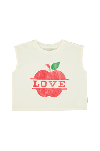 Piupiuchick Ecru Apple Sleeveless T-shirt