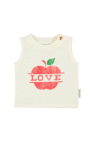 Piupiuchick Baby Ecru Apple Sleeveless T-shirt