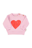 Piupiuchick Baby Lilac Red Heart Sweatshirt