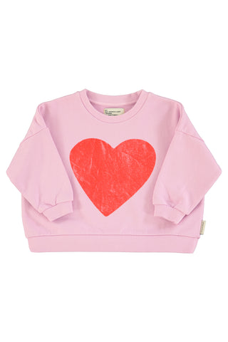 Piupiuchick Lilac Red Heart Sweatshirt
