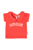 Piupiuchick Baby Red Amour Peter Pan Collar T-shirt