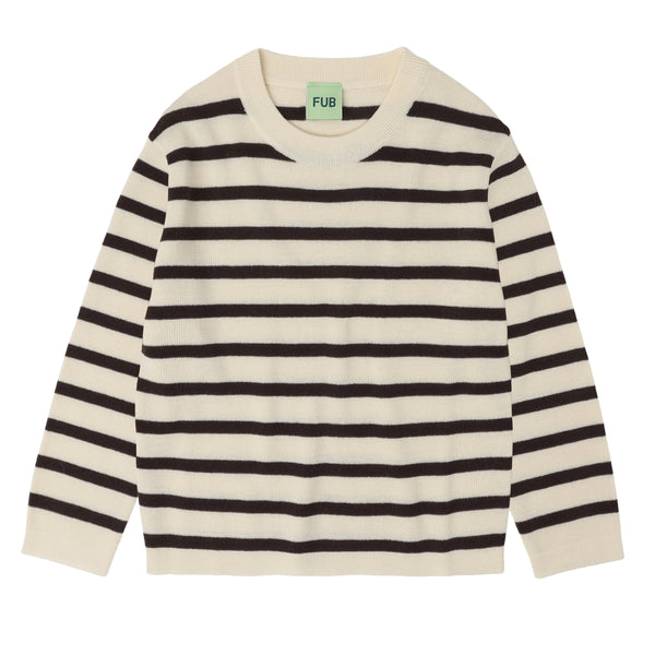 FUB Ecru/Mocha Striped Sweater
