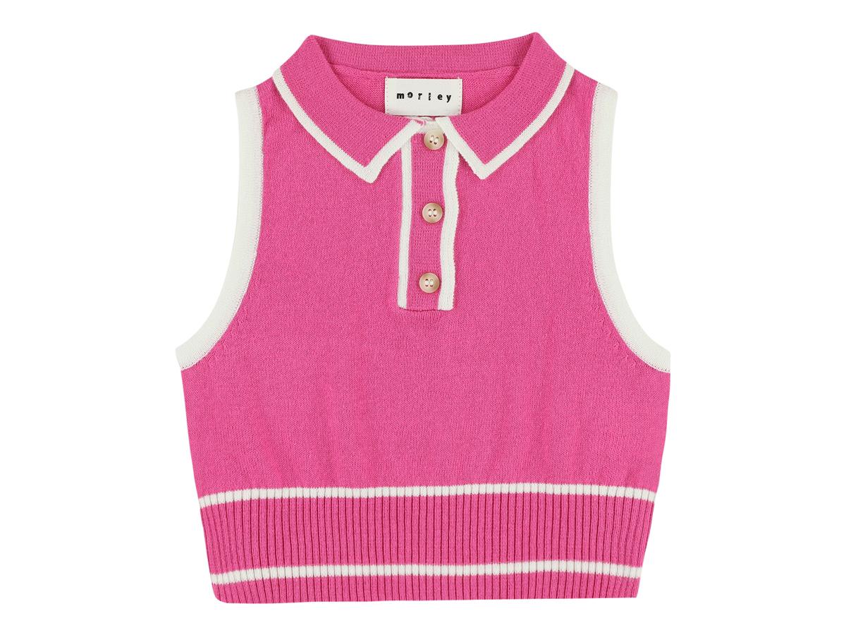 Morley Pink Collared Knit Sleeveless Sweater – Panda and Cub