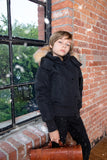 Ellabee Black Adelle Canvas Bomber Gold Fox