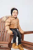 Ellabee Cappuccino/Corduroy/Beige Lining Bella Enfant Fur Down Jacket