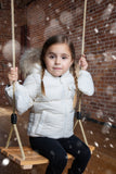 Ellabee Off White Raccoon Bella Enfant Fur Down Jacket