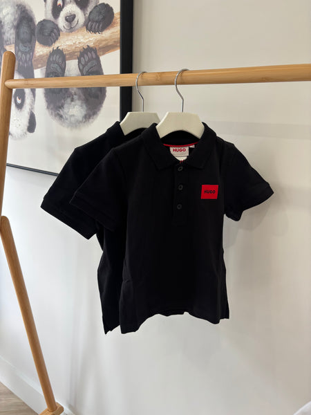 Hugo Black Logo Short Sleeve Polo