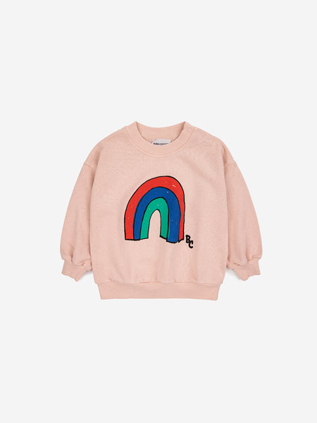 Bobo Choses Baby Light Pink Rainbow Sweatshirt