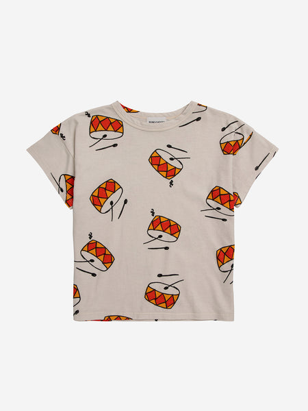 Bobo Choses Beige Play The Drum All Over T-shirt