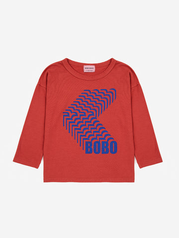 Bobo Choses Red Bobo Shadow Long Sleeve T-shirt