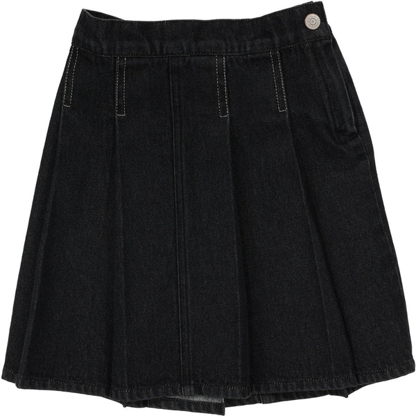 Lil Legs Black Denim Pleated Skirt PDS-BLAD