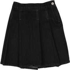 Lil Legs Black Denim Pleated Skirt – Panda and Cub