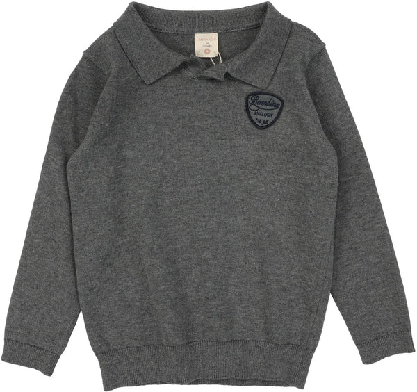 Lil Legs Analogie Mid Grey Knit Polo DKP-MGRY