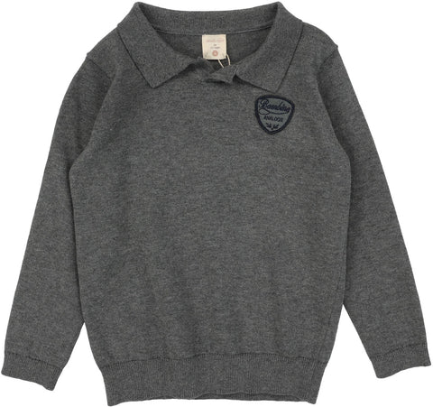 Lil Legs Analogie Mid Grey Knit Polo DKP-MGRY