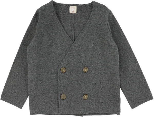 Lil Legs Analogie Mid Grey Double Breasted Knit Blazer DDBKB-MGRY