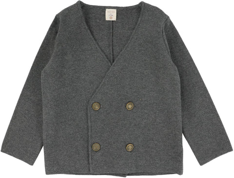 Lil Legs Analogie Mid Grey Double Breasted Knit Blazer DDBKB-MGRY