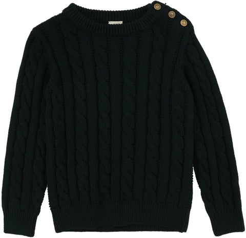 Lil Legs Analogie Hunter Green Cable Knit Sweater DCKSW-HGRN