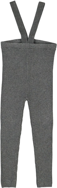 Lil Legs Analogie Mid Grey Knit Long Suspender Leggings