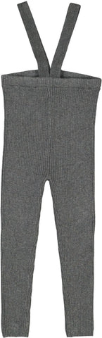 Lil Legs Analogie Mid Grey Knit Long Suspender Leggings