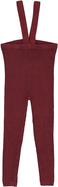 Lil Legs Analogie Wine Knit Long Suspender Leggings