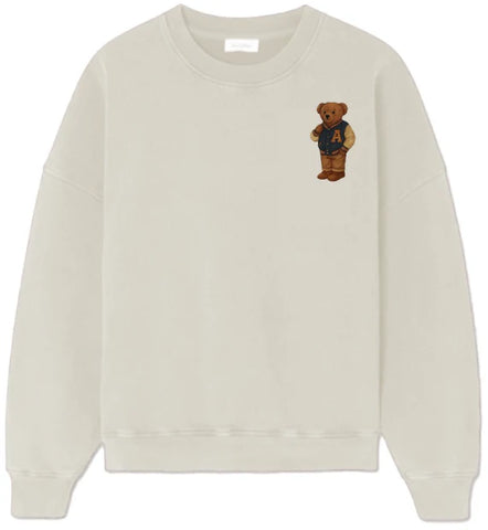 Lil Legs Ivory Embroidered Bear Boys Sweatshirt