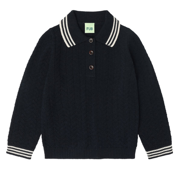 FUB Dark Navy Zigzag Polo