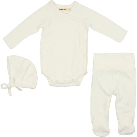 Coco Blanc Cream Velour Wrap Set