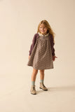 Lil Legs Analogie Oxford Tan Print Home Garden Laced Trim Dress