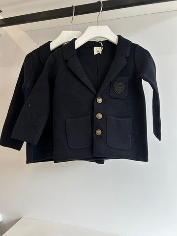 Lil Legs Analogie Black Crest Knit Blazer DCKB-BLA