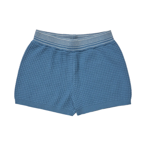 FUB Washed Indigo Structure Knit Shorts