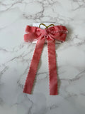 Halo Luxe Blush Opaline Scalloped Velvet Long Tail Clip