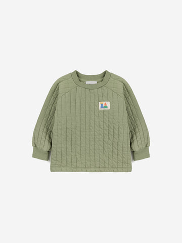 Bobo Choses Baby Light Green Quilted Sweatshirt
