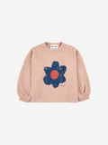 Bobo Choses Baby Pink Big Flower Puff Sleeve Sweatshirt